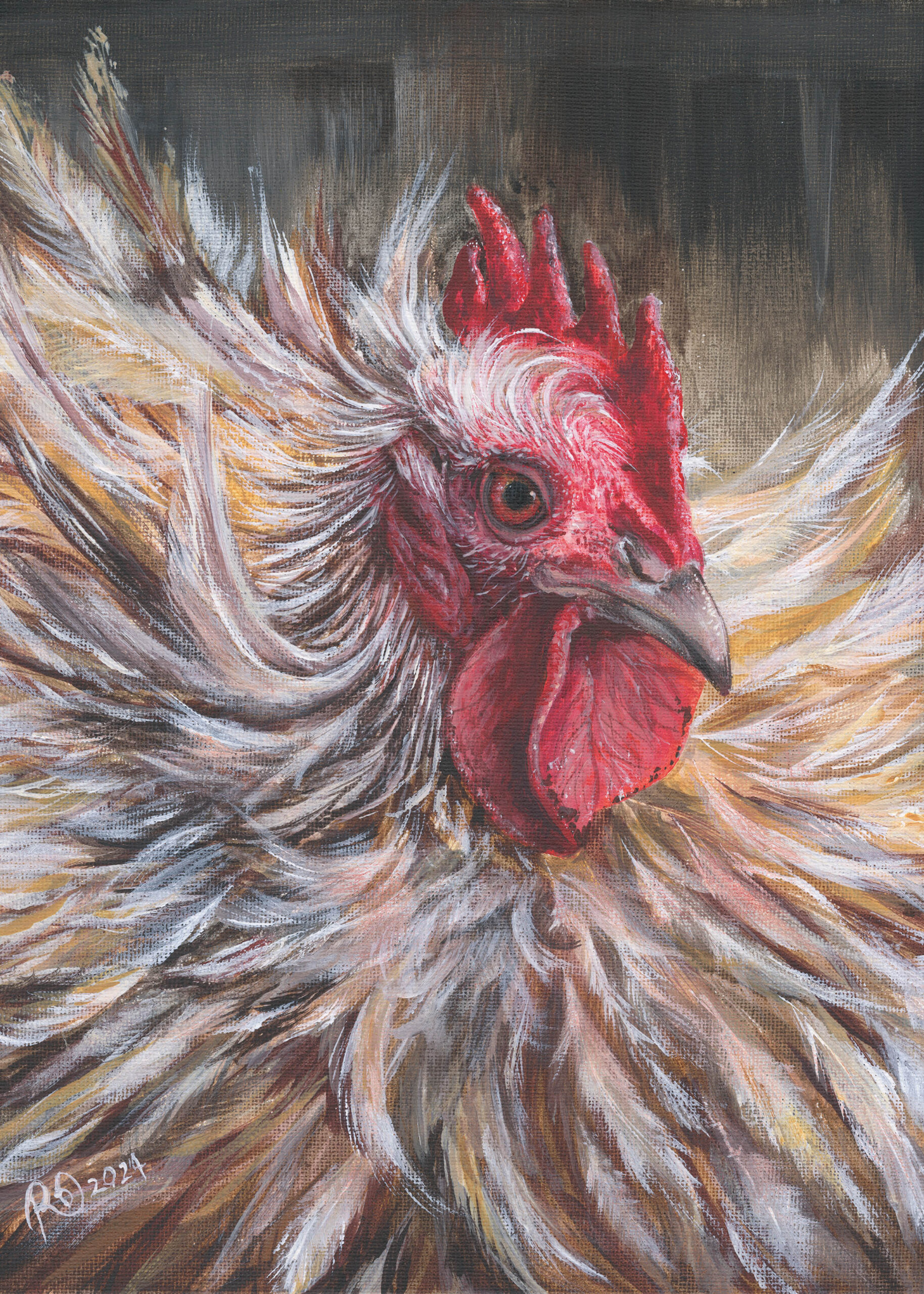 George cockerel artwork full scanned painting