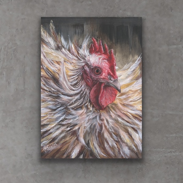 George artwork canvas print styled against a warm grey polished concrete wall